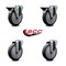 Service Caster 5'' Thermo Rubber Wheel Swivel Bolt Hole Caster Set with 2 Posi Lock Brakes, 4PK SCC-BH20S514-TPRB-PLB-2-S-2 - alternate 5